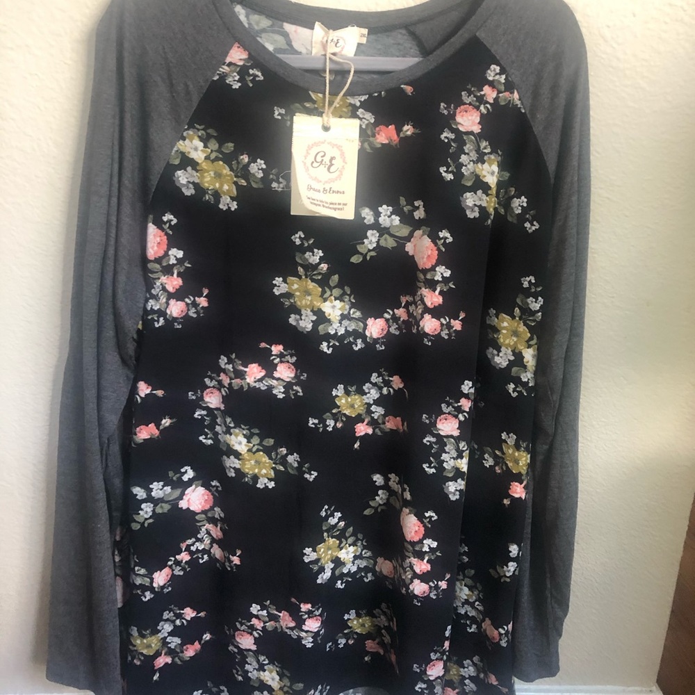 Floral Baseball Tee
